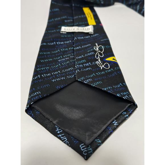 VINTAGE Ralph Marlin Men's Tie 1999 "Surf the Net" Computers Tech Internet Geek - Picture 8 of 10